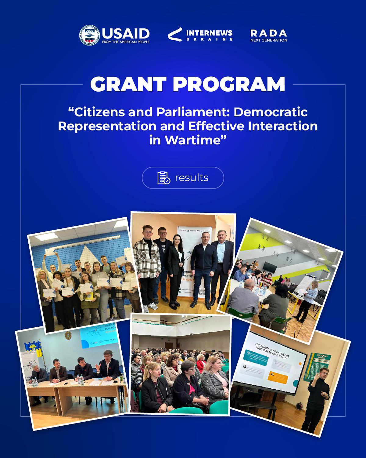 Project results of grant program "Citizens and Parliament"